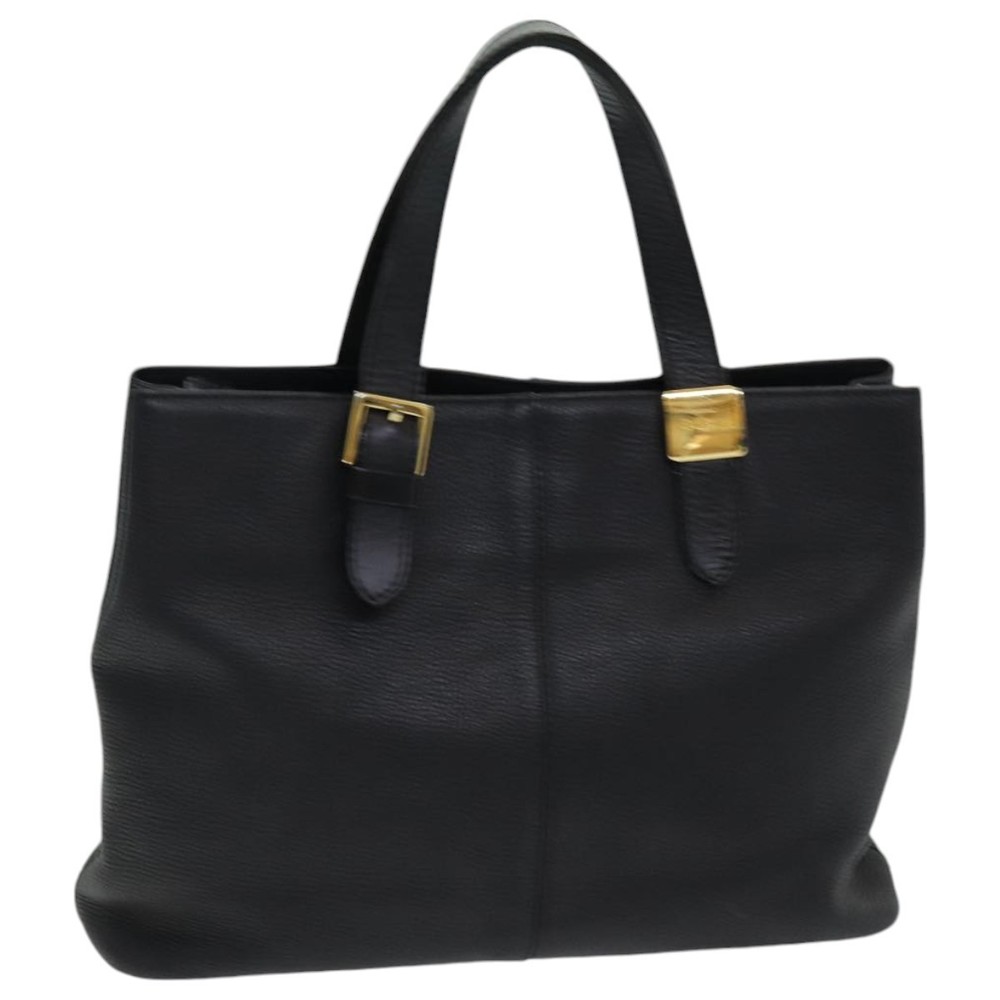 Burberrys Hand Bag Leather Black Auth bs16614 - Picture 1 of 16